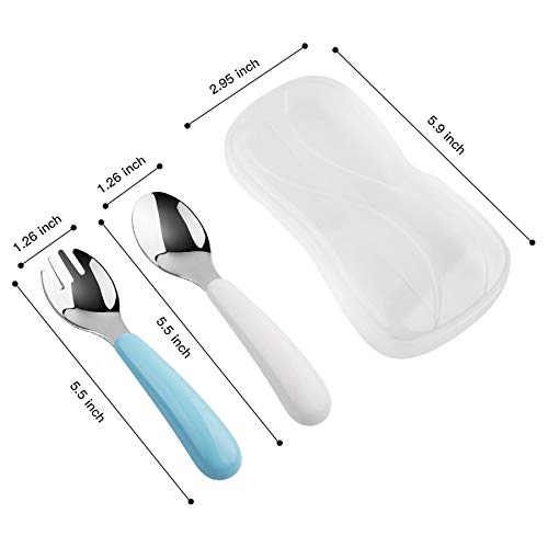 Kirecoo Toddler Flatware Set 2PCS BPA Free Stainless Steel