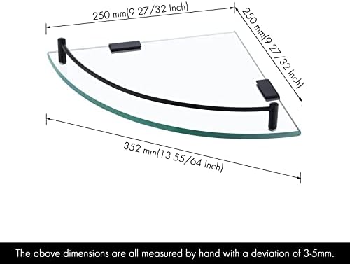 Stainless Steel Tempered Glass Corner Shelf for Bathroom
