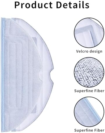 8Pcs Microfiber Mop Cloth Pad for Roborock Robot Vacuums 1