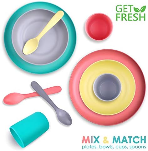 Bamboo Kids Spoons Set - Bright and Reusable for Toddlers