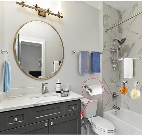 Kwanicas6-Piece Brushed Nickel Bathroom Hardware Set - Durable Stylish Towel Paper Holder System