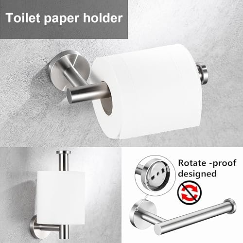 Kwanicas6-Piece Brushed Nickel Bathroom Hardware Set - Durable Stylish Towel Paper Holder System
