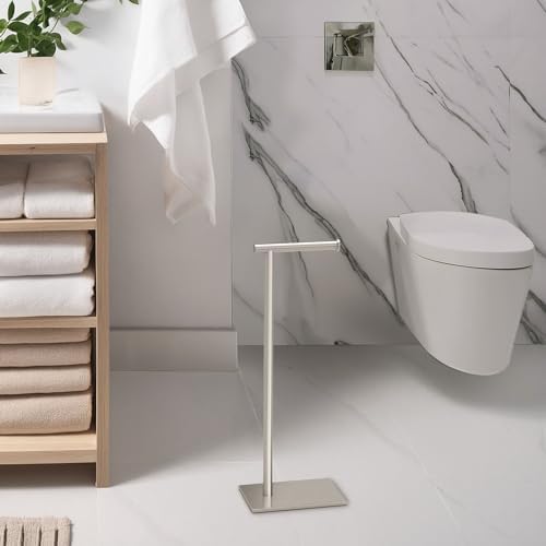 Gatco 1431SN 2225 Satin Nickel Freestanding Toilet Paper Holder