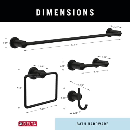 Delta Nicoli 4-Piece Bathroom Set Matte Black