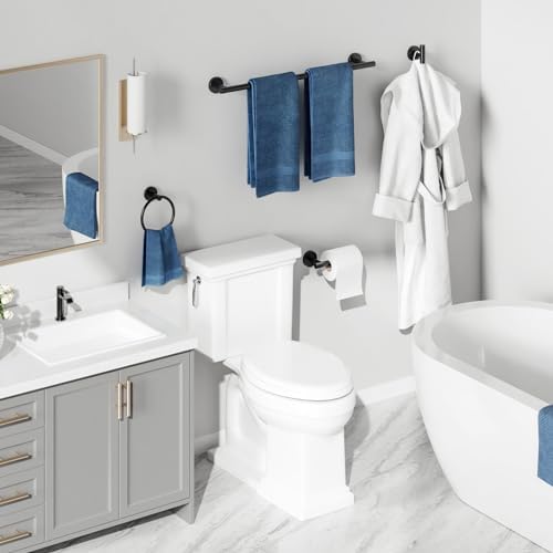 USHOWER Matte Black Bathroom Hardware Set for Modern Bathrooms