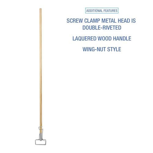Spring Grip Metal Head Mop Handle for 60 Wood Mop Heads