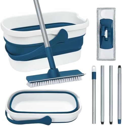TrueYee Collapsible Mop Set for Tile hardwood and laminate floors