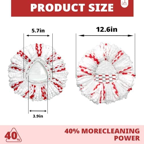 DWavele 40 More Cleaning Power Machine Washable Mop Head Replacement
