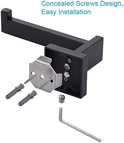Stainless Steel Matte Black Toilet Paper Holder Rustproof Easy to Mount