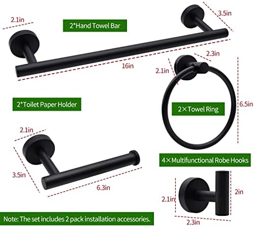 10-Piece Essentials For Your Bathroom Black Bathroom Hardware Set