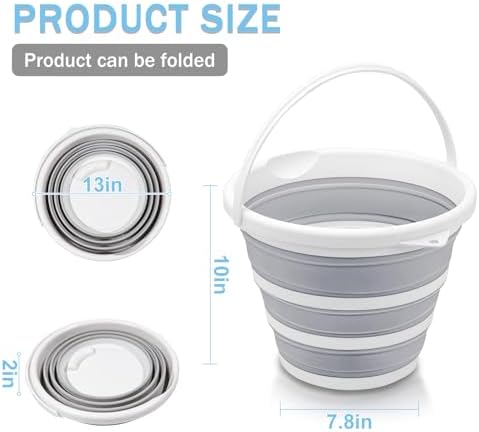 2-Pack Collapsible Mopping Buckets Durable RV Camping Cleaning Essentials