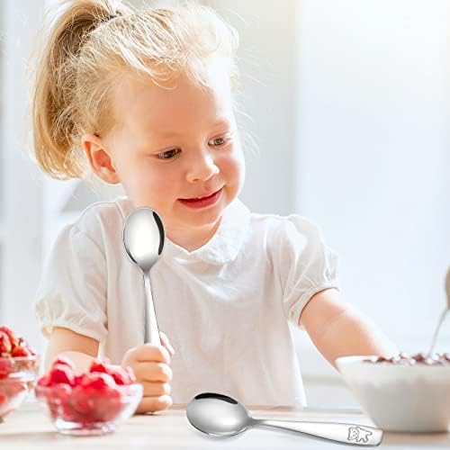 Pimoys 9-Piece Toddler Spoons Set Safe Stainless Steel Kids Cutlery