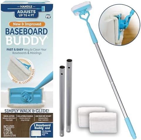 Baseboard Buddy Baseboard Molding Cleaning Tool with 3 Pads