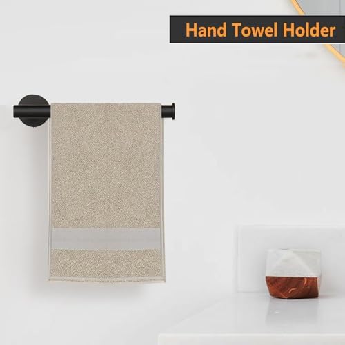 Hand Towel Holder Rustproof Matte Black Modern Design Flexible Use
