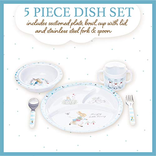 Beatrix Potter Peter Rabbit 5-Piece Melamine Dinnerware Set for Babies