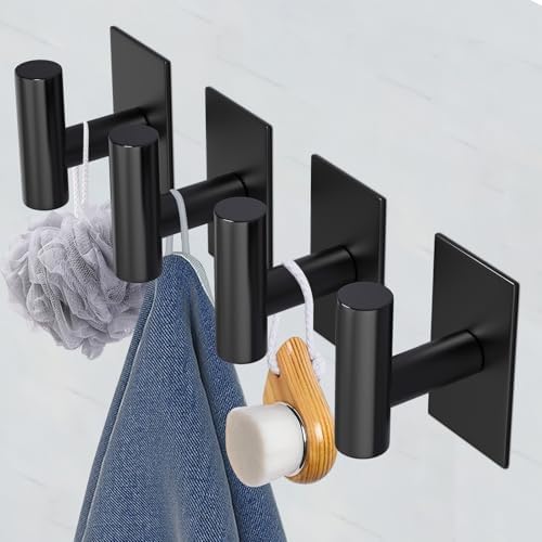 VAArhold Durable Towel Hook Adhesive Space-Saving 4-Pack