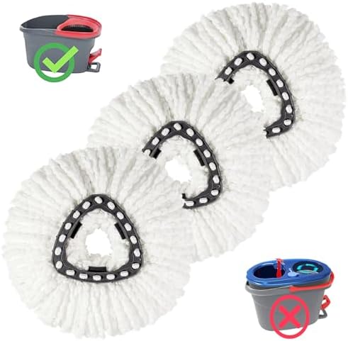 3-Pack Mop Heads Refill Durable Soft for Cedar Spin Mop