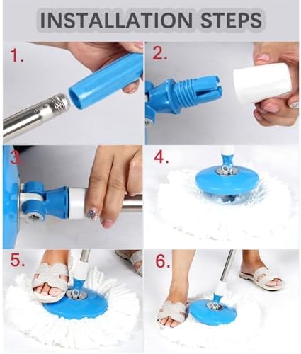 Sturdy 49-inch 360-Degree Rotating Telescoping Mop Handle