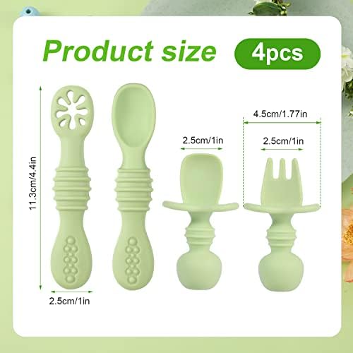 4-Piece Silicone Baby Spoons for Self-Feeding