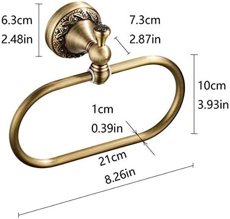 Flybath Oval Towel RingAntique Brass with Exquisite Pattern Durable Bathroom Kitchen Towel Hanger