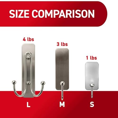 Secure Double Bathroom Wall Hook with Adhesive Strip