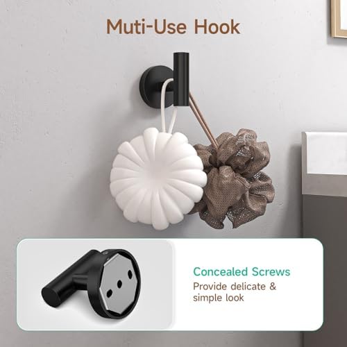 USHOWER Matte Black Bathroom Hardware Set for Modern Bathrooms