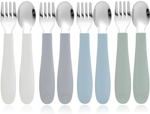 CoixFoam Toddler Utensils Set of 8 Safe for Self Feeding
