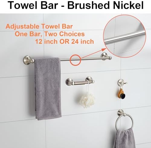 BGL 4-Piece Bathroom Hardware Set with Towel Bar and Robe Hook