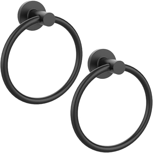 Matte Black 2-Pack Stainless Towel Rings