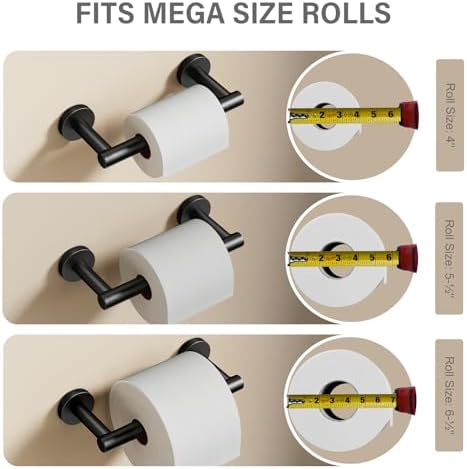 Premium Black Toilet Paper Holder with Pivoting Design for Home Use
