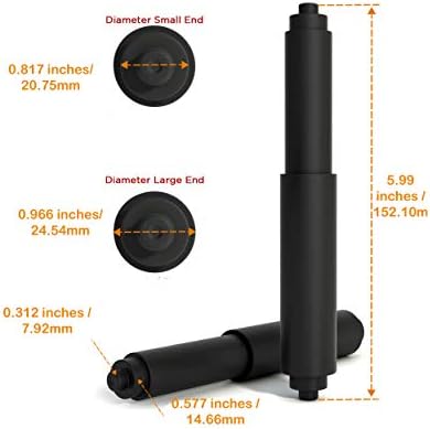 Black Toilet Paper Holder Spring Rod Replacement - 6 Inch Durable Plastic Spindle