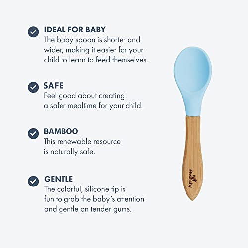 Avanchy Baby Spoons 5 Piece Set with Blue