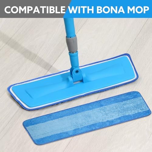6-Pack Microfiber Cleaning Pads for Bona Mop Blue Reusable