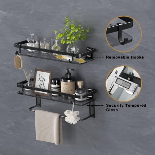 Secure Black tempered Glass Shelf 157in Extend your space