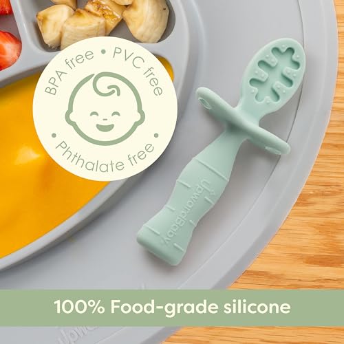Ergonomic Silicone Baby Feeding Spoons for 6 Months