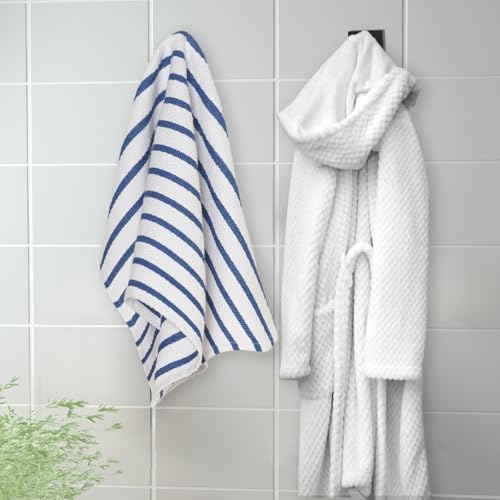6-Pack Bathroom Towel Hooks Matte Black Stainless Steel Easy Installation