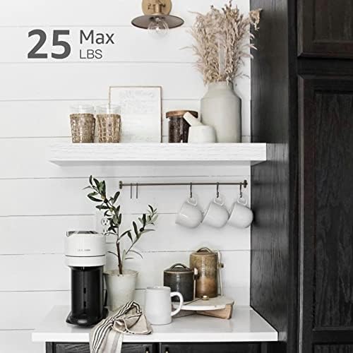 White Bathroom Floating Shelves Farmhouse Style
