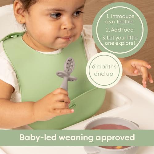 Ergonomic Silicone Baby Feeding Spoons for 6 Months