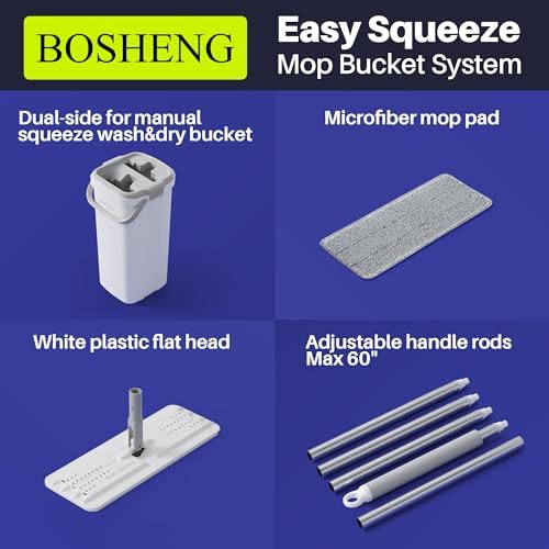 Dual Tank Mop Bucket Set with Extendable Handle for Efficient Cleaning