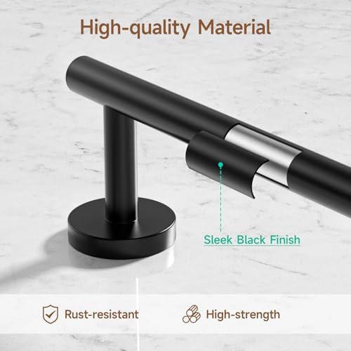 USHOWER Matte Black Bathroom Hardware Set for Modern Bathrooms