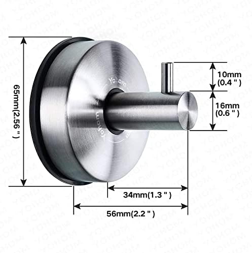 YOHOM Stainless Steel Vacuum Suction Cup Bathroom Towel Holder