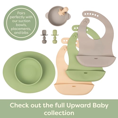 UpwardBaby Self-Feeding Spoons with Anti-Choke Barrier Silicone for 4 Months
