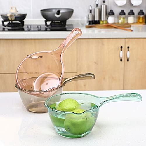 Transparent Pink Water Scoop with Spout Bathroom Kitchen Essential
