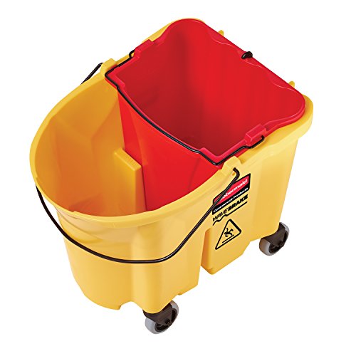 rubbermaid commercial 26 quart mop bucket wave brake heavy-duty professional cleaning tool