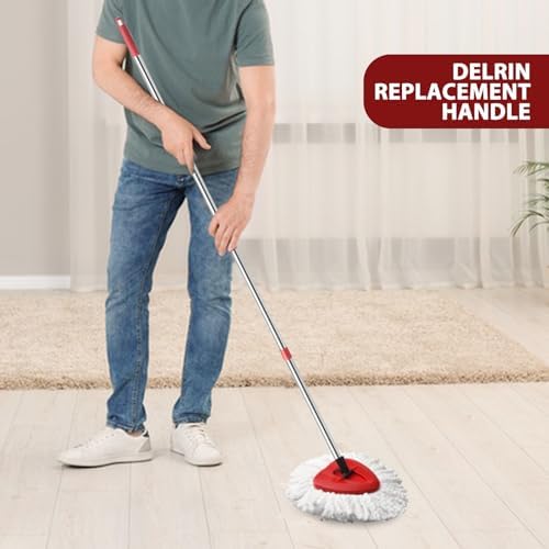 4-Section Adjustable Spin Mop Handle - Durable for Easy Cleaning