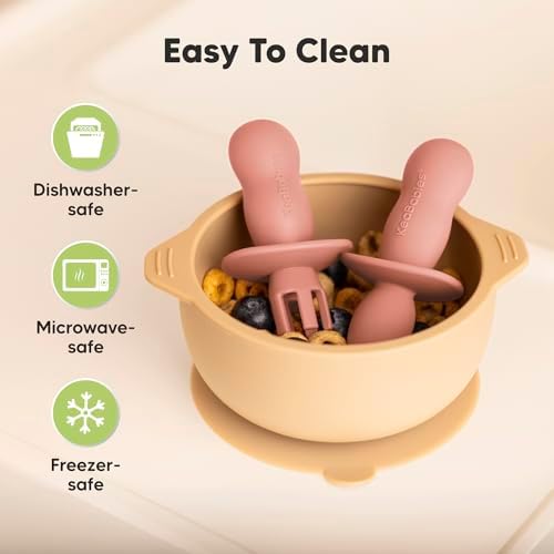 KeaBabies silicone Baby Spoon Set for Learning to Eat