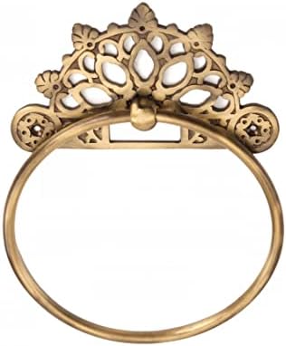 Victorian Towel Ring Solid Brass Antique 6 inches