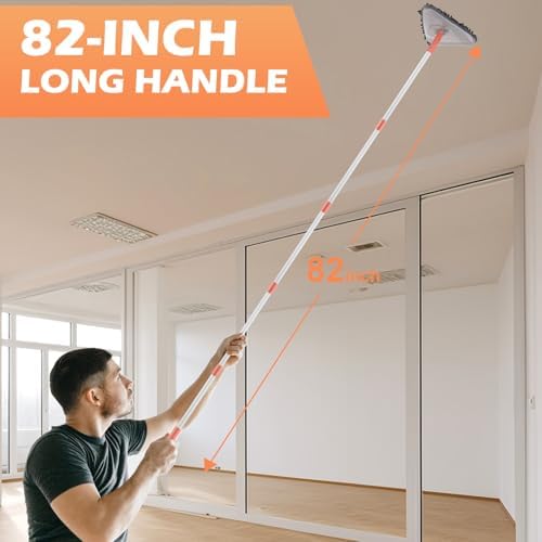 Wall Cleaner Triangle Mop with 82 Inch Long Handle