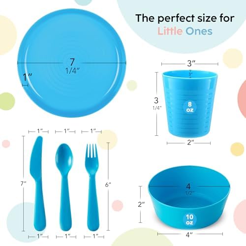 Perfect BPA-Free Kids Dinnerware Set for 4-24 Pieces