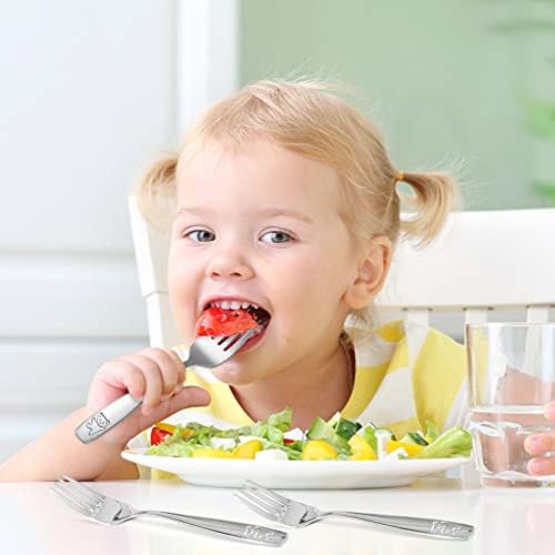 Pimoys Kids Forks Set Toddler Food Cutlery for Safe Self-Feeding